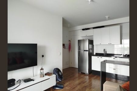 Sala com cozinha americana de apartamento para alugar com 1 quarto, 42m² em Tatuapé, São Paulo