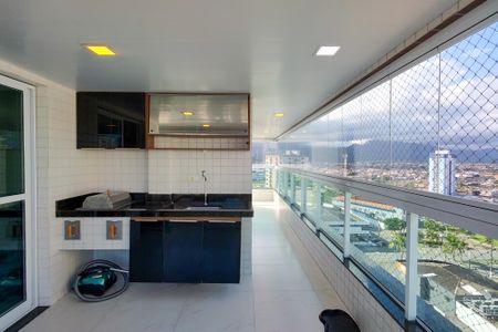 Varanda da sala de apartamento para alugar com 3 quartos, 110m² em Vila Caiçara, Praia Grande