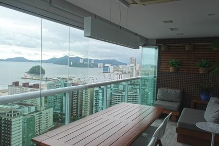 Varanda da Sala de apartamento para alugar com 3 quartos, 136m² em Pompéia, Santos