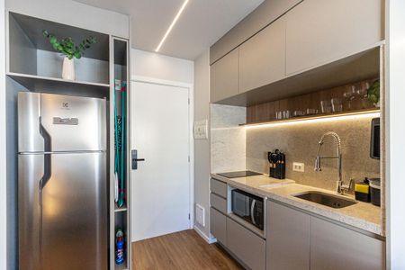 Cozinha de apartamento para alugar com 1 quarto, 29m² em Centro Histórico de São Paulo, São Paulo