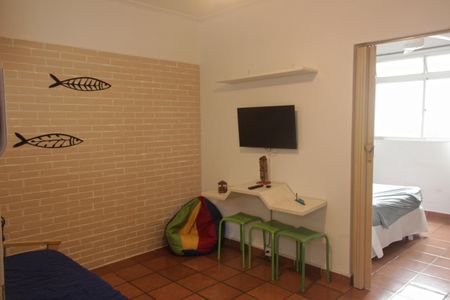 Sala de apartamento para alugar com 1 quarto, 34m² em Boqueirão, Santos