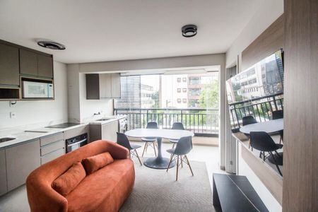 Sala  de apartamento para alugar com 1 quarto, 42m² em Empresarial 18 do Forte, Barueri
