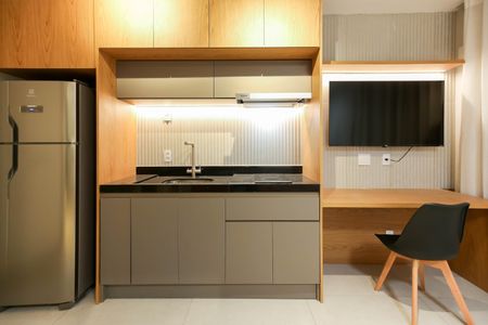 Studio - Quarto e Cozinha de kitnet/studio para alugar com 1 quarto, 25m² em Butantã, São Paulo