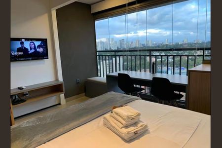 Sala/Quarto/Cozinha de apartamento para alugar com 1 quarto, 24m² em Santo Amaro, São Paulo