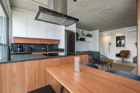 Sala/Cozinha de apartamento à venda com 1 quarto, 51m² em Vila Anglo Brasileira, São Paulo