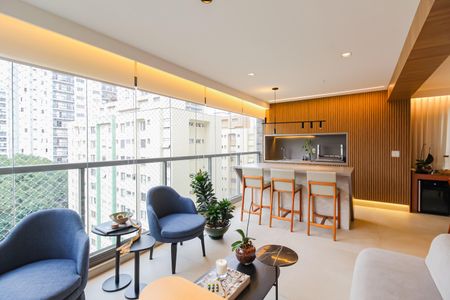 Varanda gourmet de apartamento à venda com 3 quartos, 141m² em Brooklin, São Paulo