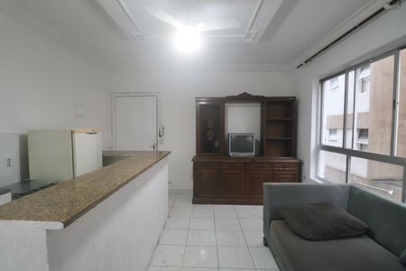 Sala de apartamento para alugar com 1 quarto, 40m² em Vila Julia, Guarujá