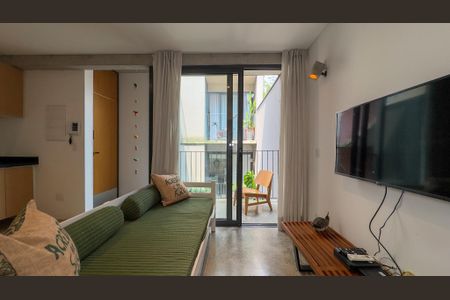 Sala e Cozinha de apartamento à venda com 1 quarto, 36m² em Brooklin, São Paulo