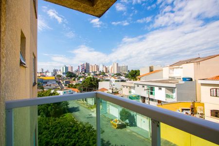 Varanda da sala de apartamento para alugar com 1 quarto, 36m² em Vila Guiomar, Santo André
