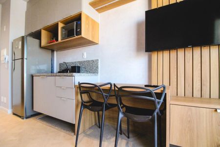 Cozinha de apartamento para alugar com 1 quarto, 23m² em Vila Clementino, São Paulo