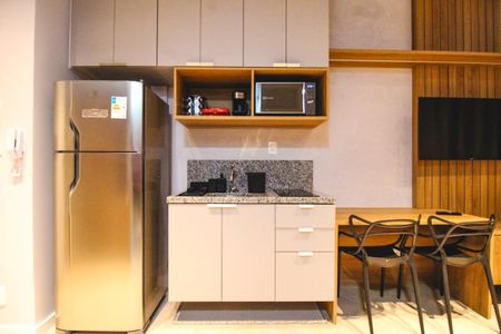 Cozinha de apartamento para alugar com 1 quarto, 23m² em Vila Clementino, São Paulo