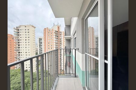 Sacada do Studio de apartamento para alugar com 1 quarto, 27m² em Campo Belo, São Paulo