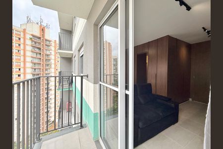 Sacada do Studio de apartamento para alugar com 1 quarto, 27m² em Campo Belo, São Paulo