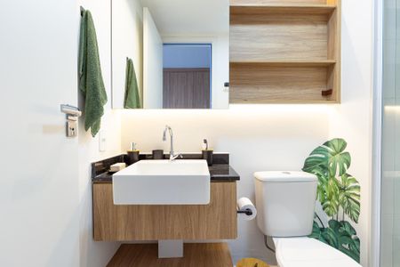 Studio para alugar com 25m², 1 quarto e sem vaga Studio para alugar com 25m², 1 quarto e sem vagaBanheiro