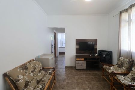Sala de apartamento para alugar com 1 quarto, 65m² em Vila Alzira, Guarujá