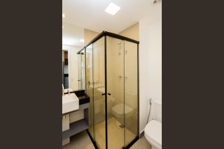 Banheiro social de kitnet/studio à venda com 1 quarto, 25m² em Santo Amaro, São Paulo