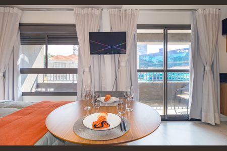 Studio para alugar com 34m², 1 quarto e sem vaga Studio para alugar com 34m², 1 quarto e sem vagaDetalhe - Quarto