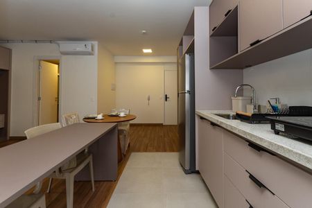 Studio à venda com 43m², 1 quarto e sem vagaCozinha Americana