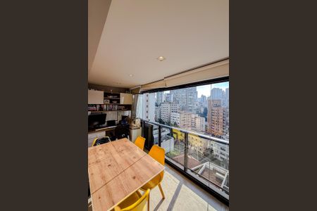 Studio à venda com 38m², 1 quarto e 1 vagaVaranda