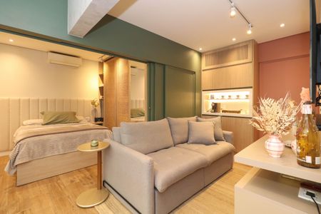 Sala de apartamento para alugar com 1 quarto, 63m² em Pinheiros, São Paulo