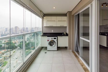 Varanda integrada com Área de Serviço de apartamento para alugar com 1 quarto, 33m² em Brooklin, São Paulo