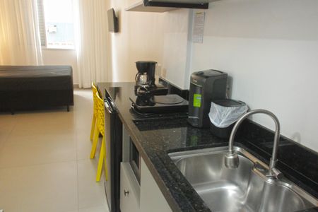 Cozinha de kitnet/studio para alugar com 1 quarto, 25m² em José Menino, Santos