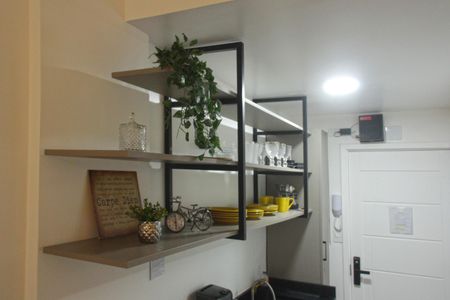 Cozinha de kitnet/studio para alugar com 1 quarto, 25m² em José Menino, Santos