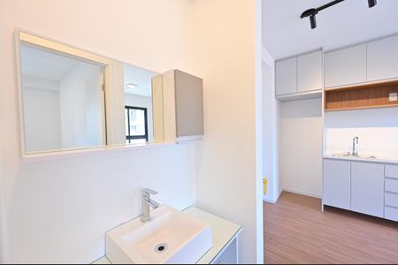 Studio para alugar com 25m², 1 quarto e sem vaga Studio para alugar com 25m², 1 quarto e sem vagaBanheiro Social