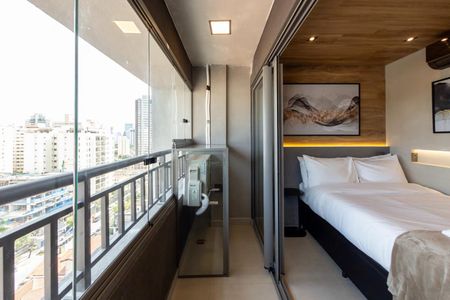 Varanda de kitnet/studio para alugar com 1 quarto, 27m² em Jardim das Acacias, São Paulo