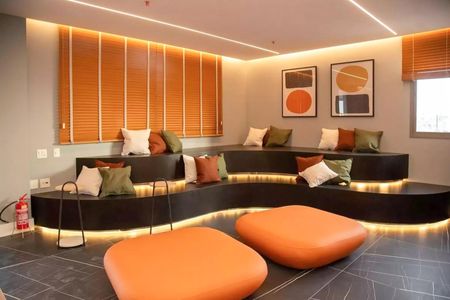 Área comum - Lounge de kitnet/studio para alugar com 1 quarto, 27m² em Santo Amaro, São Paulo