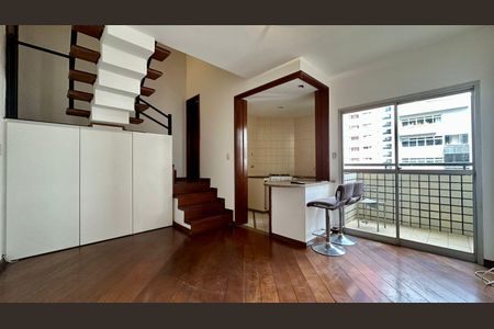 Sala/cozinha de apartamento à venda com 1 quarto, 50m² em Lourdes, Belo Horizonte