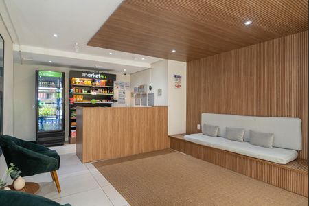 Apartamento para alugar com 33m², 1 quarto e sem vaga Apartamento para alugar com 33m², 1 quarto e sem vagaÁrea comum - Hall Social/Mercadinho