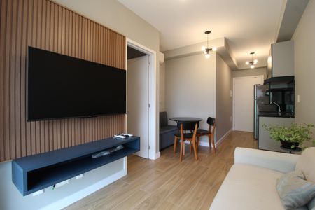Sala/Cozinha de apartamento para alugar com 1 quarto, 35m² em Indianópolis, São Paulo