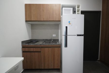Cozinha de kitnet/studio para alugar com 1 quarto, 18m² em Vila Mariana, São Paulo