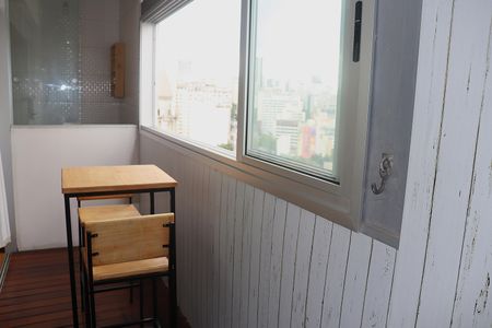 Studio à venda com 43m², 1 quarto e sem vagaVaranda