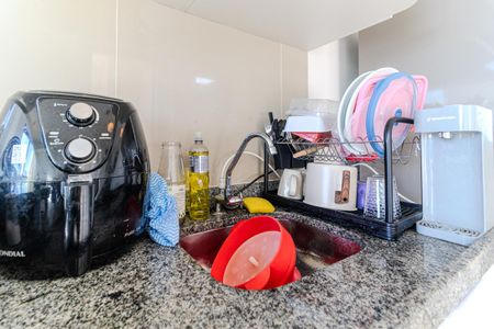 Cozinha de apartamento à venda com 1 quarto, 27m² em Centro Histórico de São Paulo, São Paulo