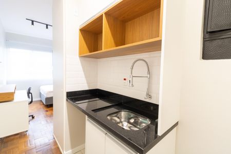 Cozinha de kitnet/studio à venda com 1 quarto, 20m² em Centro Histórico, Porto Alegre