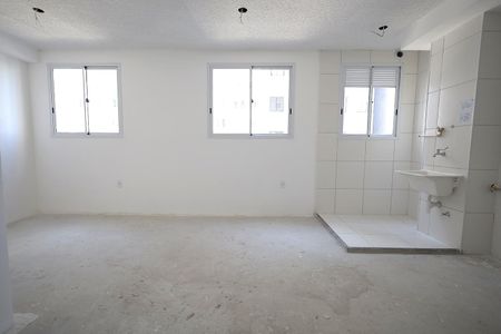 Sala, cozinha, área de serviço de apartamento à venda com 1 quarto, 37m² em Jardim, Santo André