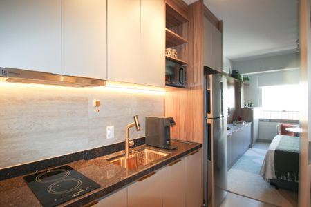 Cozinha de kitnet/studio para alugar com 1 quarto, 25m² em Vila Olímpia, São Paulo