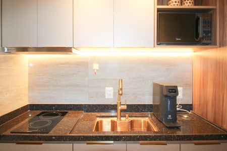 Cozinha de kitnet/studio para alugar com 1 quarto, 25m² em Vila Olímpia, São Paulo