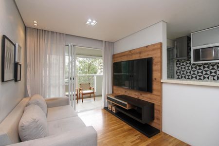Sala  de apartamento à venda com 1 quarto, 49m² em Vila Andrade, São Paulo