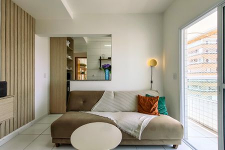 Sala de apartamento para alugar com 1 quarto, 40m² em Boqueirão, Praia Grande