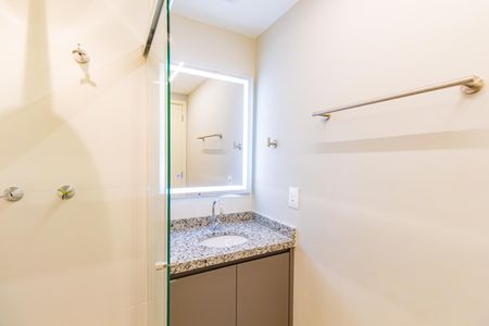 Banheiro de kitnet/studio para alugar com 1 quarto, 24m² em Vila Cordeiro, São Paulo