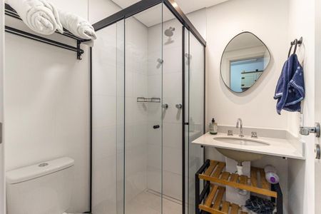 Banheiro de kitnet/studio à venda com 1 quarto, 23m² em Vila Buarque, São Paulo