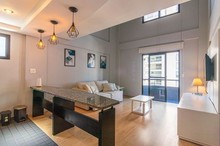 Sala de apartamento para alugar com 1 quarto, 54m² em Indianópolis, São Paulo