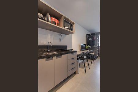 Cozinha de kitnet/studio à venda com 1 quarto, 26m² em Rio Branco, Porto Alegre