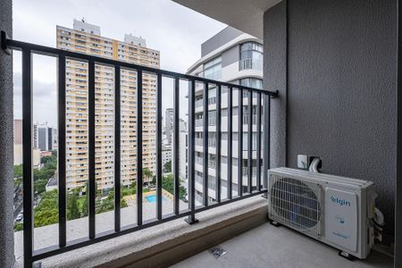 Varanda da Sala/Cozinha de apartamento para alugar com 1 quarto, 28m² em Pinheiros, São Paulo