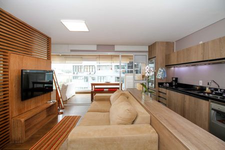 Sala e Cozinha de apartamento para alugar com 1 quarto, 57m² em Pinheiros, São Paulo