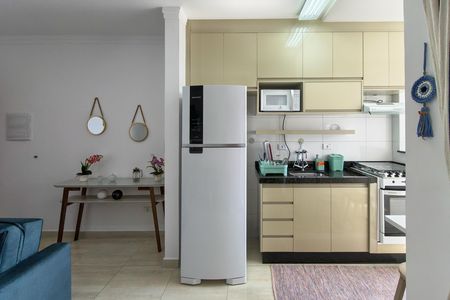 Cozinha  de apartamento para alugar com 1 quarto, 48m² em Vila Caiçara, Praia Grande