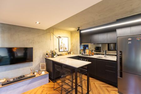 Sala integrada com Cozinha de apartamento à venda com 1 quarto, 34m² em Jurubatuba, São Paulo